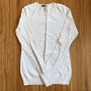 EXPRESS Cream Sweater w/ Gold Embellishments